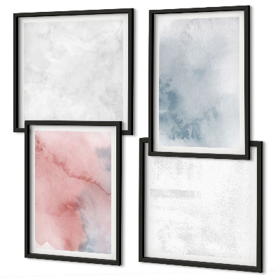 Set of 4 wall art pieces Pastel watercolor textures