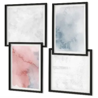 Pastel watercolor textures wall art set of 4 pieces