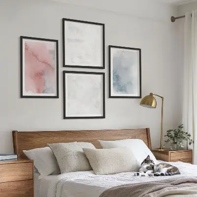 Pastel watercolor textures wall art set of 4 pieces