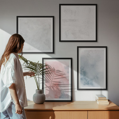 Set of 4 wall art pieces Pastel watercolor textures