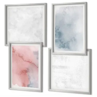 Pastel watercolor textures wall art set of 4 pieces