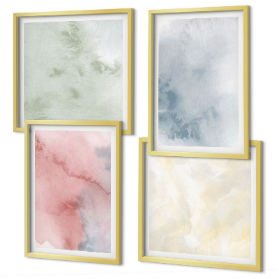 Multi-piece wall decor set Pastel colored watercolors