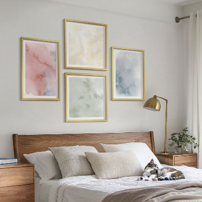 Multi-piece wall decor set Pastel colored watercolors