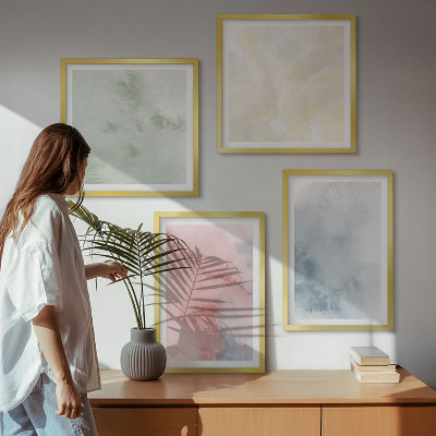 Multi-piece wall decor set Pastel colored watercolors