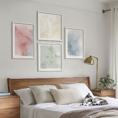 Multi-piece wall decor set Pastel colored watercolors