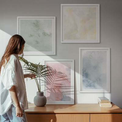 Multi-piece wall decor set Pastel colored watercolors