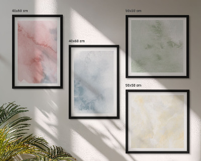 Multi-piece wall decor set Pastel colored watercolors