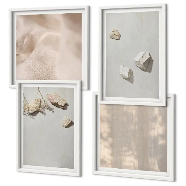 Wall art set boho stone beach decorations