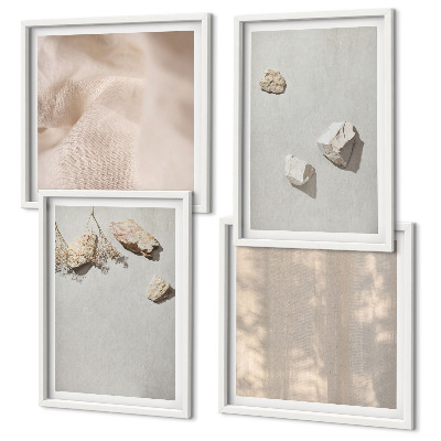 Wall art set Boho stones beach decorations