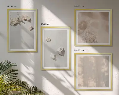 Wall art set boho stone beach decorations