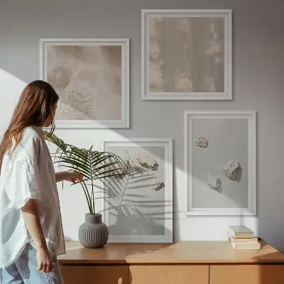 Wall art set boho stone beach decorations