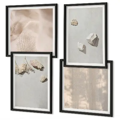 Wall art set boho stone beach decorations