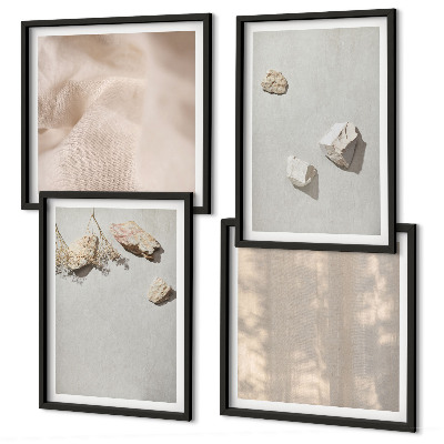 Wall art set Boho stones beach decorations