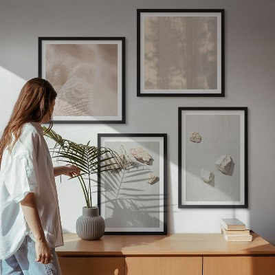 Wall art set Boho stones beach decorations