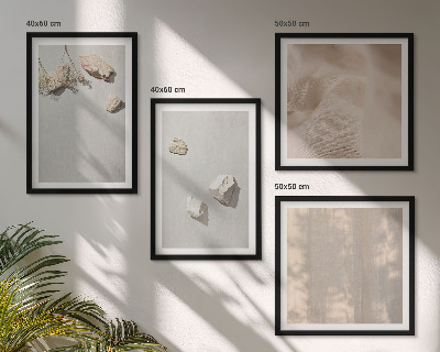 Wall art set Boho stones beach decorations