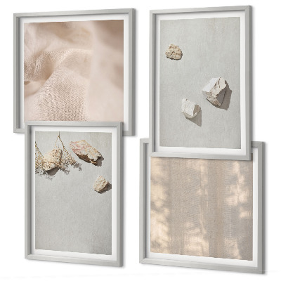 Wall art set Boho stones beach decorations