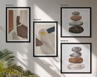 Set of 4 wall art pieces Abstract boho shapes