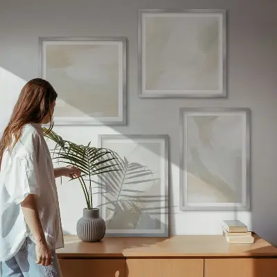 Abstract brush paint canvas wall art set multi-piece decorative wall set