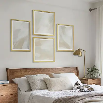 Abstract brush paint canvas wall art set multi-piece decorative wall set