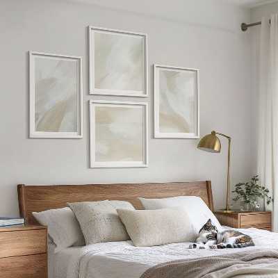 Multi-piece wall decor set Brush abstract paint canvas
