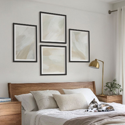 Multi-piece wall decor set Brush abstract paint canvas