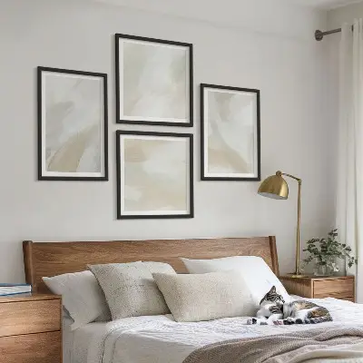 Abstract brush paint canvas wall art set multi-piece decorative wall set