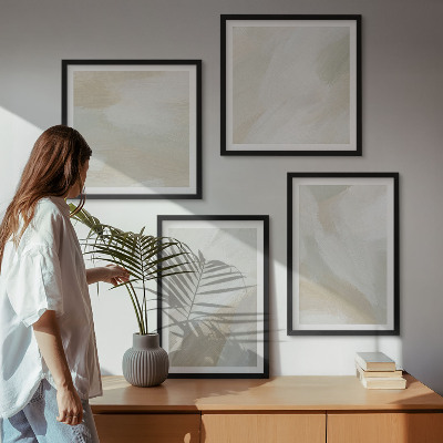 Multi-piece wall decor set Brush abstract paint canvas