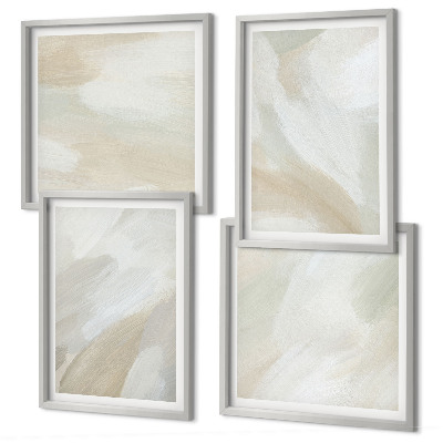 Multi-piece wall decor set Brush abstract paint canvas