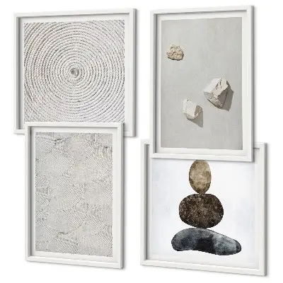 Wall art set modern sand stones painting