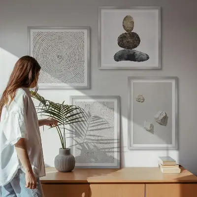 Wall art set modern sand stones painting