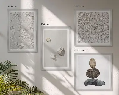 Wall art set modern sand stones painting
