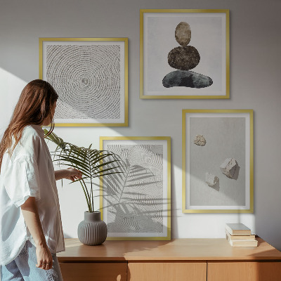 Wall art set Sand stones modern paint