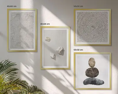 Wall art set modern sand stones painting