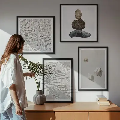 Wall art set modern sand stones painting