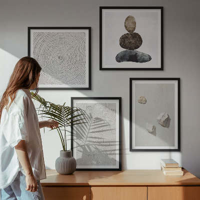 Wall art set Sand stones modern paint