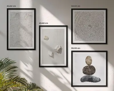 Wall art set modern sand stones painting
