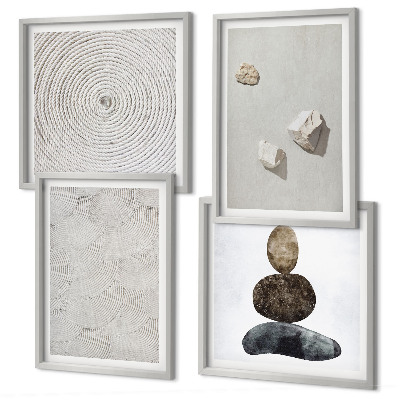 Wall art set Sand stones modern paint