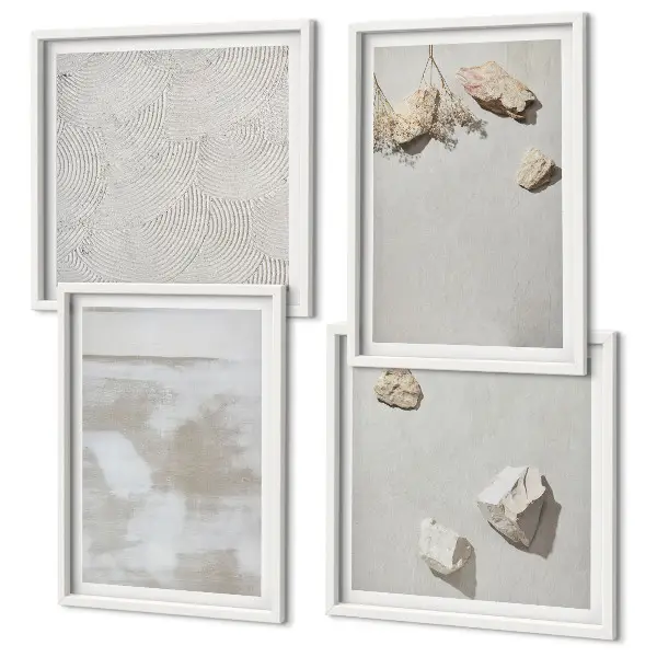 Sand stones boho texture wall art set of 4 pieces