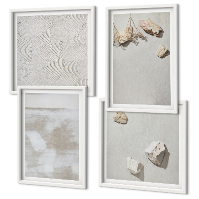 Set of 4 wall art pieces Sand stones boho texture