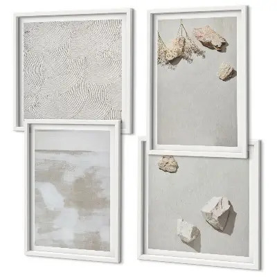 Sand stones boho texture wall art set of 4 pieces