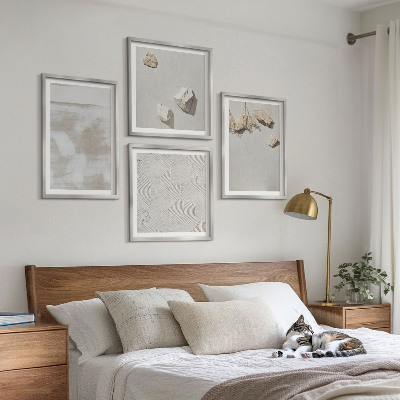 Set of 4 wall art pieces Sand stones boho texture