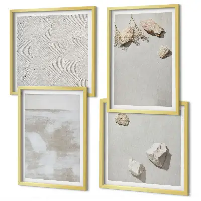 Sand stones boho texture wall art set of 4 pieces