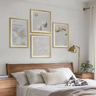 Set of 4 wall art pieces Sand stones boho texture