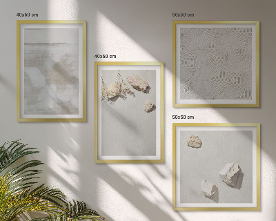Set of 4 wall art pieces Sand stones boho texture