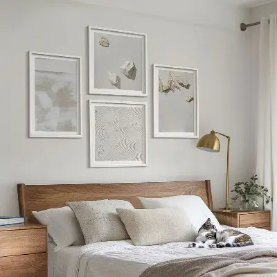 Sand stones boho texture wall art set of 4 pieces
