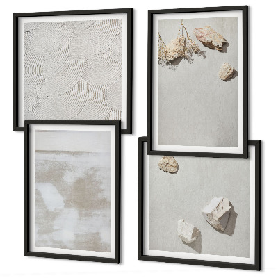 Set of 4 wall art pieces Sand stones boho texture