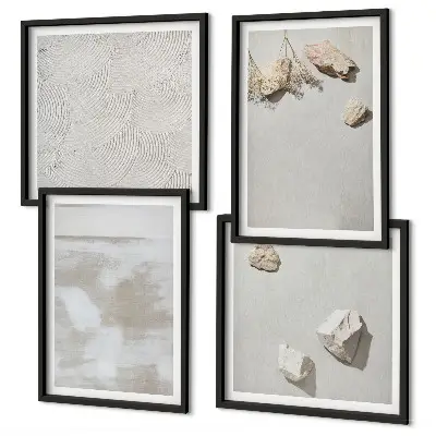 Sand stones boho texture wall art set of 4 pieces