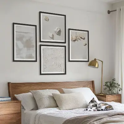Sand stones boho texture wall art set of 4 pieces