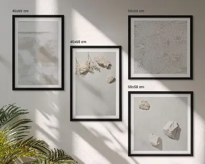 Sand stones boho texture wall art set of 4 pieces