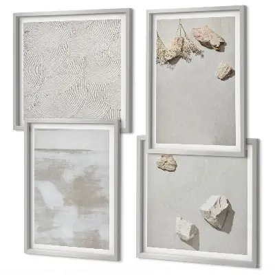 Sand stones boho texture wall art set of 4 pieces